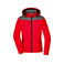 Plumífero con capucha mujer JN1133. Color red/anthracite/melange.