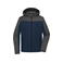 Plumífero con capucha hombre JN1134. Color navy/anthracite/melange.
