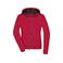 Chaqueta softshell con capucha mujer JN1145. Color red/black.