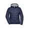 Chaqueta acolchada con capucha mujer JN1155. Color navy/silver.