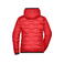 Chaqueta acolchada con capucha mujer JN1155. Color red/black.
