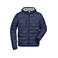 Chaqueta acolchada con capucha hombre JN1156. Color navy/silver.