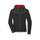 Chaqueta softshell reciclado mujer JN1179. Color black/carbon/light red.