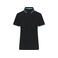 Polo mujer JN1305. Color black/white/turquoise.