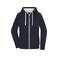 Sudadera con capucha y cremallera sostenible mujer JN1319. Color navy/nature.