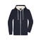 Sudadera con capucha y cremallera sostenible hombre JN1320. Color navy/nature.