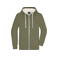 Sudadera con capucha y cremallera sostenible hombre JN1320. Color olive/nature.