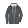 Sudadera con capucha y cremallera sostenible hombre JN1320. Color graphite/nature.