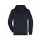 Sudadera con capucha y cremallera sostenible hombre JN1320. Color navy/nature.