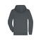 Sudadera con capucha y cremallera sostenible hombre JN1320. Color graphite/nature.