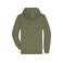 Sudadera con capucha y cremallera sostenible hombre JN1320. Color olive/nature.