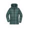 Plumífero con capucha reciclado mujer JN1369. Color smoky green.