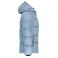 Plumífero con capucha reciclado mujer JN1369. Color milky blue.