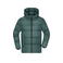 Plumífero con capucha reciclado hombre JN1370. Color smoky green.