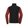 Chaqueta acolchada híbrida mujer JN1865. Color black/red melange.