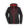 Sudadera con capucha y cremallera mujer JN354. Color black/red.