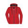 Sudadera con capucha y cremallera mujer JN354. Color red/carbon.