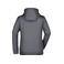Sudadera con capucha y cremallera mujer JN354. Color carbon/orange.