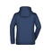 Sudadera con capucha y cremallera mujer JN354. Color navy/aqua.
