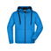 Sudadera con capucha y cremallera hombre JN355. Color azur/navy.