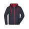 Sudadera con capucha y cremallera hombre JN355. Color navy/red.