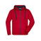 Sudadera con capucha y cremallera hombre JN355. Color red/carbon.