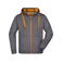 Sudadera con capucha y cremallera hombre JN355. Color carbon/orange.