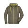 Sudadera con capucha y cremallera hombre JN355. Color olive/lime/green.