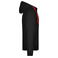 Sudadera con capucha y cremallera hombre JN355. Color black/red.