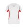 Camiseta de running mujer JN390. Color white/red.