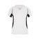 Camiseta de running mujer JN390. Color white/black.