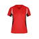 Camiseta de running mujer JN390. Color red/black.