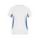 Camiseta de running mujer JN390. Color white/royal.
