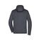 Chaqueta polar con capucha hombre JN589. Color dark/melange/black.