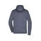 Chaqueta polar con capucha hombre JN589. Color denim/melange/black.