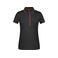 Polo cuello con rayas mujer JN727. Color black/orange.
