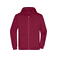 Sudadera con capucha y cremallera hombre JN756. Color wine.