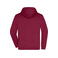 Sudadera con capucha y cremallera hombre JN756. Color wine.