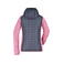 Chaqueta híbrida con capucha mujer JN771. Color pink/melange/anthracite/melang.