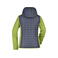 Chaqueta híbrida con capucha mujer JN771. Color kiwi/melange/anthracite/melang.