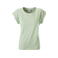 Camiseta cuello de pico orgánica mujer JN8005. Color soft green.