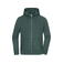 Sudadera con capucha y cremallera reciclada unisex JN8043. Color smoky green.