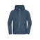 Sudadera con capucha y cremallera reciclada unisex JN8043. Color dusty blue.