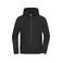Sudadera con capucha y cremallera reciclada unisex JN8043. Color black.