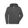 Sudadera con capucha y media cremallera orgánica unisex JN839. Color dark/melange.