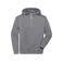Sudadera con capucha y media cremallera orgánica unisex JN839. Color light melange.