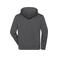 Sudadera con capucha y media cremallera orgánica unisex JN839. Color dark/melange.