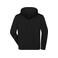 Sudadera con capucha y media cremallera orgánica unisex JN839. Color black.