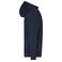 Sudadera con capucha y media cremallera orgánica unisex JN839. Color navy.