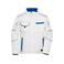 Chaqueta de trabajo softshell unisex JN853. Color white/royal.